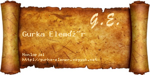 Gurka Elemér névjegykártya